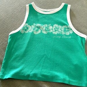 Green beach tank top
